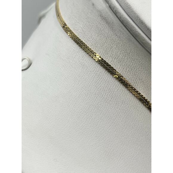 Aurea 585 Unoaerre 14k Italy Singapore Long 35” Chain Link High Shine Necklace. - Picture 8 of 15